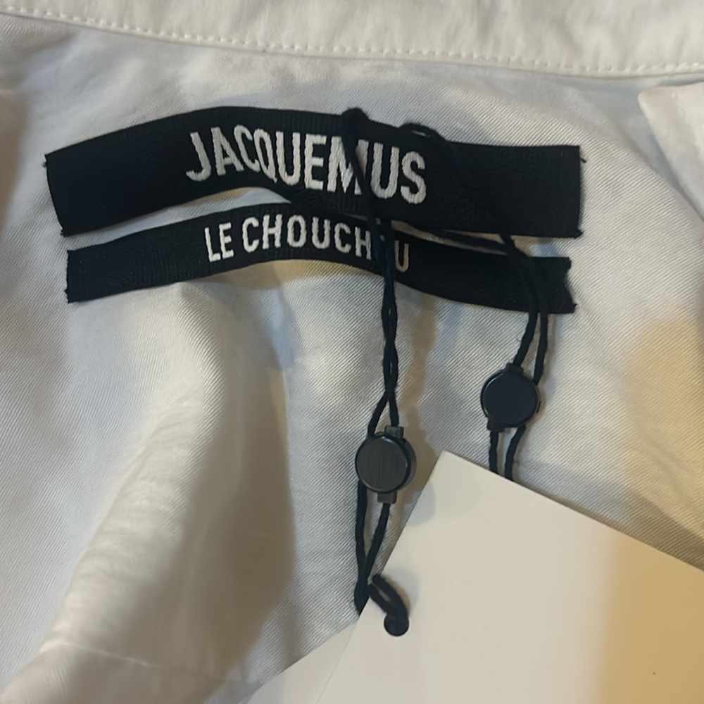 JACQUEMUS Bahia Brodée Twist-front Embellished Twill Mini Dress - Picture 5 of 8
